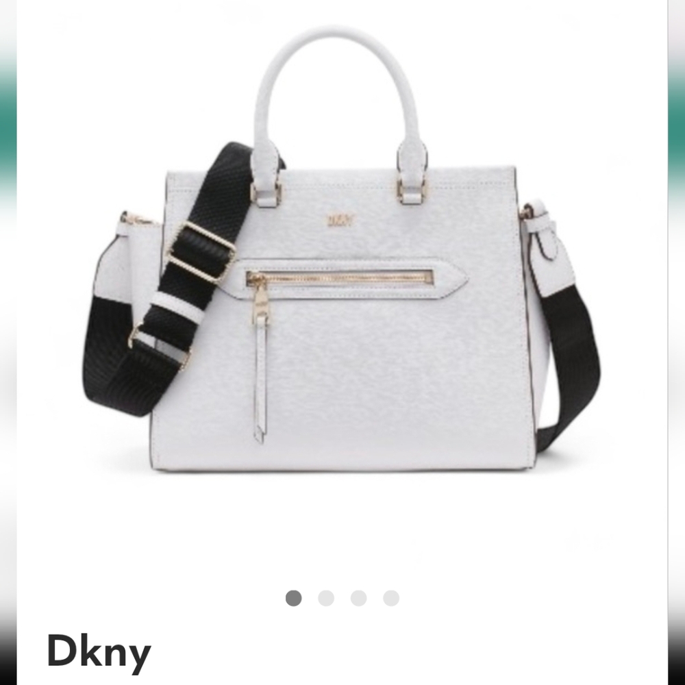 DKNY Chelsea Web Strap Satchel White